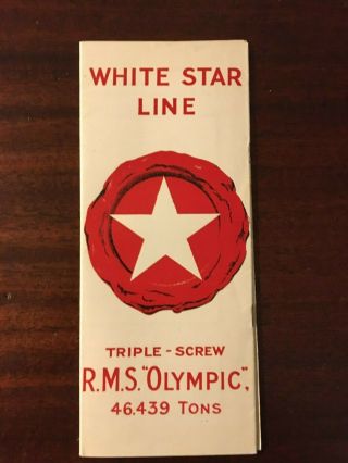 White Star Line Olympic 2nd Class Brochure - 1920 