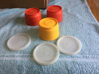 Tupperware Vintage Snack Cups With Lids Set Of 3