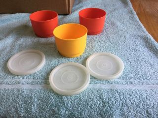 Tupperware Vintage Snack Cups With Lids Set Of 3 2