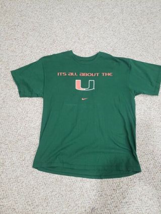 Vintage Nike University Of Miami Hurricanes It’s All About The U Large Shirt