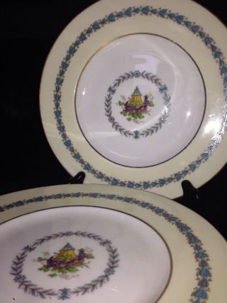 Vintage Set Of 7 Wedgwood Appledore Fine Porcelain 9 " Plate Made In England