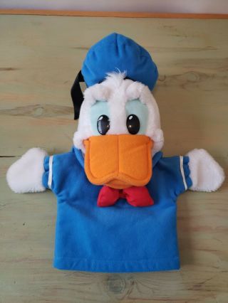 Vintage Walt Disney Donald Duck Plush Hand Puppet Applause 455 - 12 "