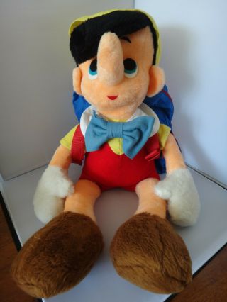 Vintage California Stuffed Toys - Disney Plush Pinocchio With Backpack 24 " 1970s
