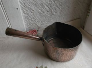 French Vintage Copper Pot - Handle Sugar Caramels Syrups Melt Hammered Marked