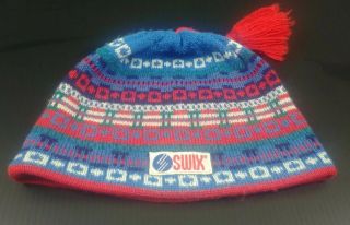 Vintage Swix Wool Blend Nordic Ski Hat Made In Sweden