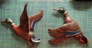 Vintage Atlantic Mold Ceramic Mallard Ducks A127 A126 Wall Mountable