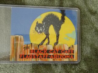Vintage Advertising Postcard Halloween Black Cat Cafe Flagstaff Arizona Route 66