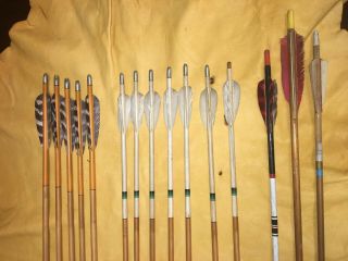 15 Vintage Unique Bow Hunting Archery Arrows Cedar Wood Shaft Aluminum Nocks