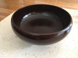 Vintage Mid - Century 11”wooden Salad Bowl With Sterling Silver Base