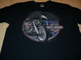 Harley Davidson Cherokee,  N.  C.  Short Sleeve Black T - Shirt Mens Xl