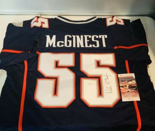 Willie Mcginest Autographed Signed England Patriots Blue Jersey 2 Jsa
