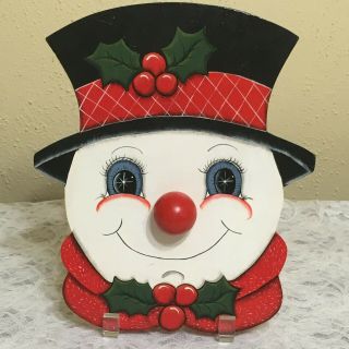 Vintage Frosty The Snowman Music Box Wooden Wall Hanging Christmas Decor