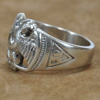 Vintage Sterling Silver Double Headed Eagle Signet Ring size 8.  5 (8.  1g) - - 729 2