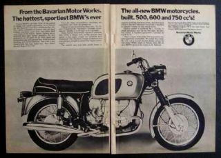 1970 Bmw R75/5 Hottest,  Sportiest 750cc Motorcycle Two Page Ad