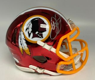 Dale Earnhardt Jr.  Signed Redskins Chrome Mini Helmet Autographed Jsa Nascar