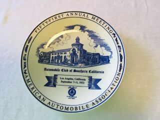 Vintage American Automobile Assoc 51st Annual Meeting Plate Auto Club So Calif
