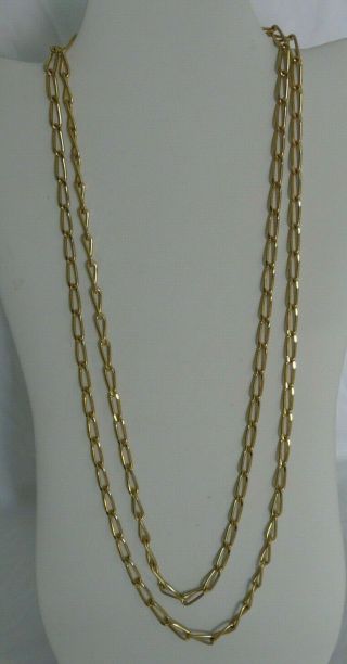 Vintage Signed Monet Gold Tone Chain Link 54 " Necklace