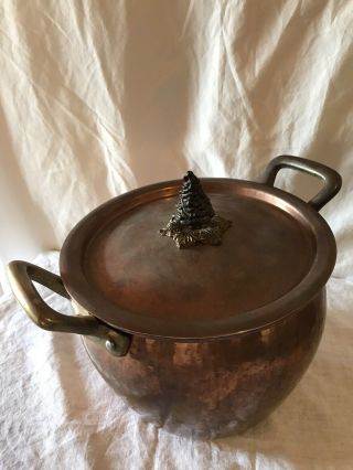 Vintage Ruffini Metal Copper Pot Made In Italy