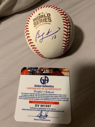 Ben Zobrist Signed Autograph Baseball 2016 World Series Chicago Cubs
