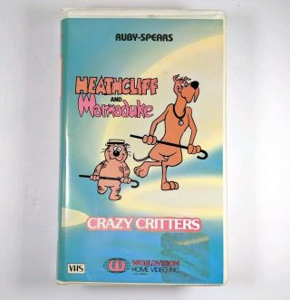 Heathcliff And Marmaduke Crazy Critters Vhs Clamshell Vintage Blockbuster