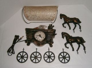 Vintage United 4 Horse Stagecoach Clock & Lamp Replacement Parts