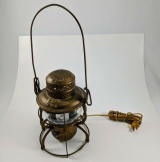 Railroad Lantern Clear Globe 1925 Armspear Mfg Co York Electrified