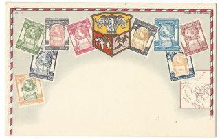 Thailand Collage Of Vintage Postage Stamps Postcard,  P/m Prague 1937