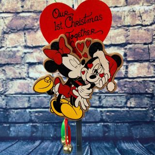 Vintage Disney Mickey & Minnie Mouse Our First Christmas Together Ornament