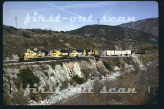 G Slide - Atsf Santa Fe 5030 Action On Freight Blue Cut Ca 1993