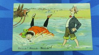 Vintage National Series Comic Postcard 1906 Beach Seaside Donkey Theme