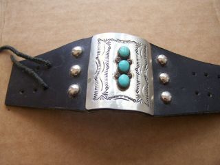 Vintage Navajo Turquoise & Silver Ketoh Bracelet 3