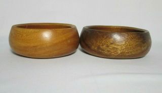 Vintage Monkey Pod Wood Bowls Set 2 Bowls Made In Philippines