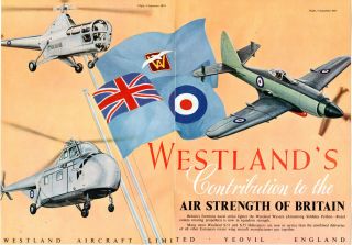 Westland Aircraft Wyvern,  S.  51 & S.  55 Helicpters (1953 Advertisement)