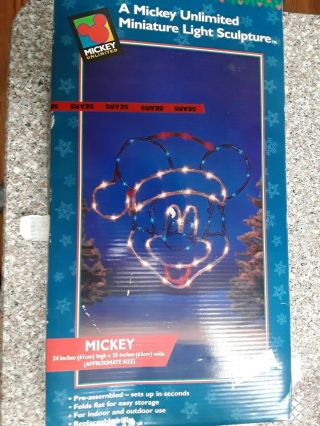 Mr Christmas Mickey Mouse Unlimited Miniature Light Sculpture Vintage Euc