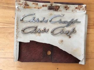 Vintage Chrome Plated Chris Craft Name Plate Logo.