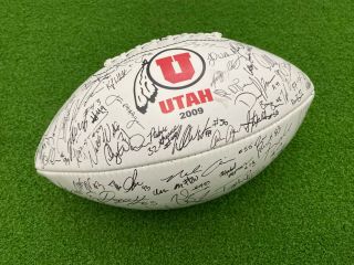 Rare 2009 Utah Utes Team Signed Autographed Football Mountain West Alex Smith