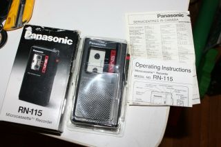 Vintage Panasonic Microcassette Recorder Rn115 - D Voice Activated System Cib
