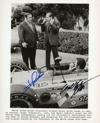 Mario Andretti And Andy Granatelli Autographed Indy 500 8x10 Photo
