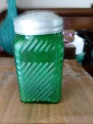 Vintage Owens - Illiniois Emerald Green Depression Glass Salt Shaker