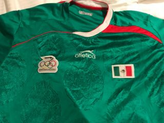 Mexico football,  soccer jersey,  sz XL,  atletica,  embroider patches,  Comite Olimpico, 2