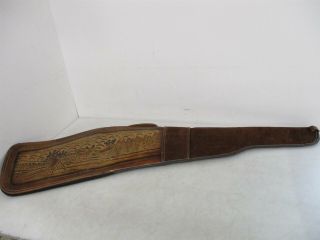 Vintage Hand Tooled Leather Rifle Case Deer Buck Motif