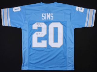 Billy Sims Signed Detroit Lions Jersey Inscribed " 80 R.  O.  Y " (jsa)