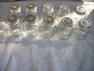 Vintage Baby Food Jars Bottles Lids 4 Oz Set Of 10 Clear Glassross Laboratories