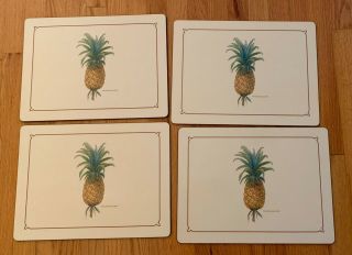 Set Of Four Vtg Pimpernel Pineapple Cork Back Placemats Made In England