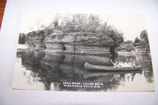 Rare Vintage Rppc Real Photo Postcard Kodak 1930 - 1950s Wisconsin Dells Lone Rock