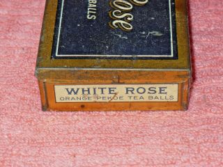 Vintage WHITE ROSE Orange Pekoe TEA BALLS TIN CONTAINER 2