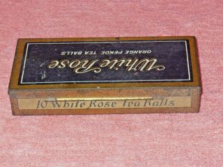Vintage WHITE ROSE Orange Pekoe TEA BALLS TIN CONTAINER 3