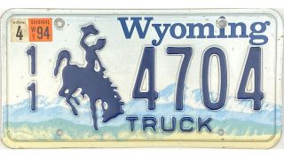 99 Cent 1994 Wyoming Truck License Plate Park County 4704