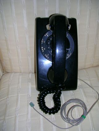 Western Electric 554 Vintage Rotary Wall Telephone,  Reconditioned,  Just Plug In
