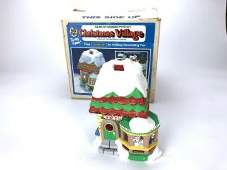 Vintage Wee Crafts Christmas Village 8 " Toy Store & 8 " Light Up Figurine - Painted